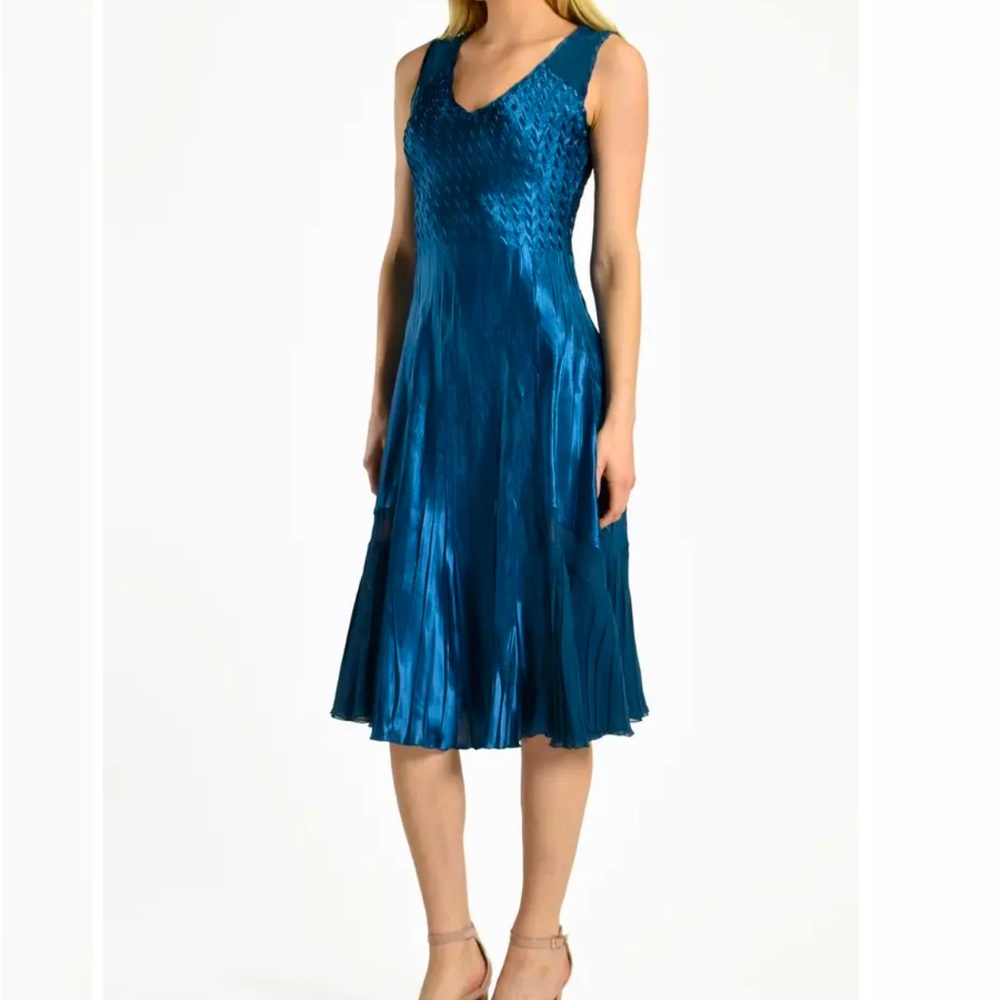 Komarov Chiffon & Charmeuse Cocktail Dress